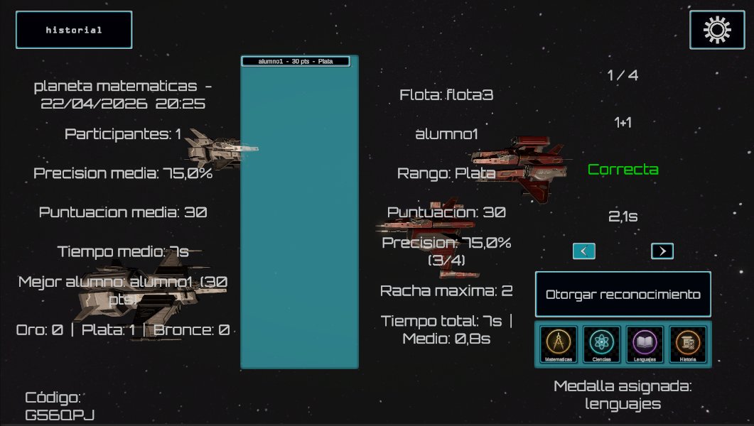 Pantalla de resultados y análisis del Almirante
