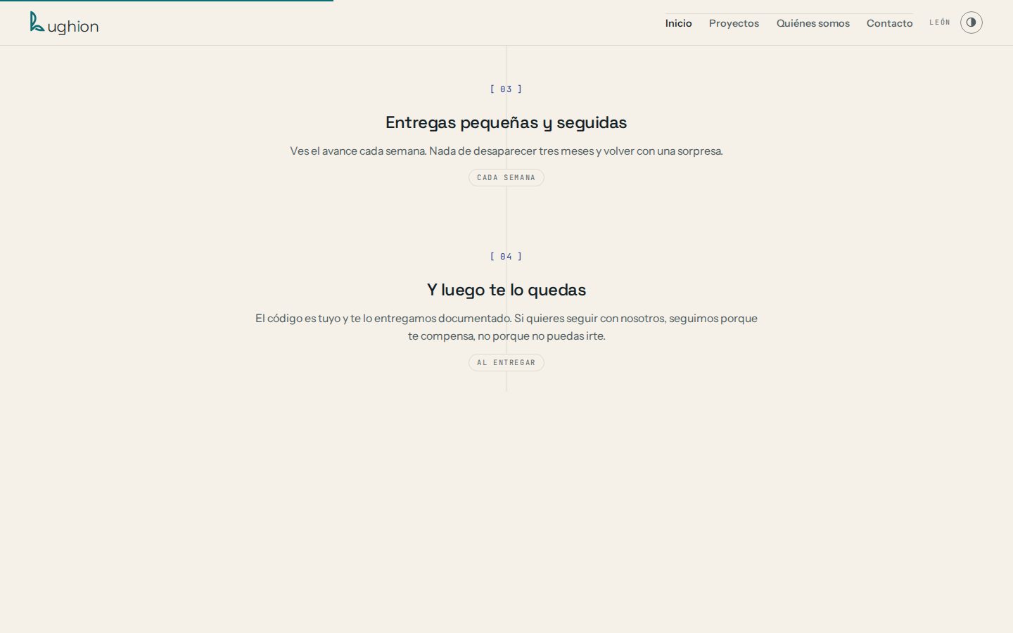 Sección 'Cómo trabajamos' de lughion.com